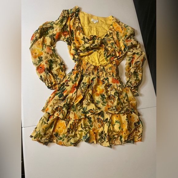 Rays for Days Laurel Dress with Creamy Yellow Floral and Cutout, size womens‎ XS - Picture 4 of 6